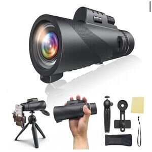 HD Monocular Telescope 80x100 Night Vision With Smart Phone Adapter & Tripod NEW